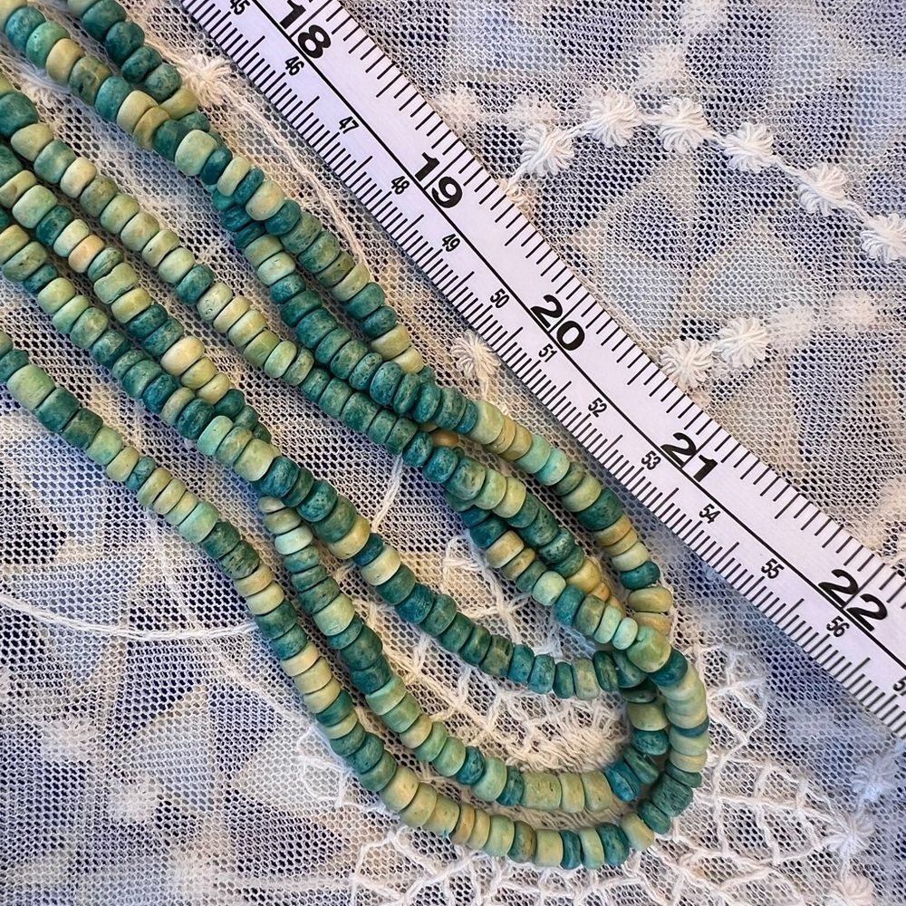 Vintage Liz Clairborne Turquoise Heshi Multi-strand Beaded Necklace 44.5” - Picture 6 of 9